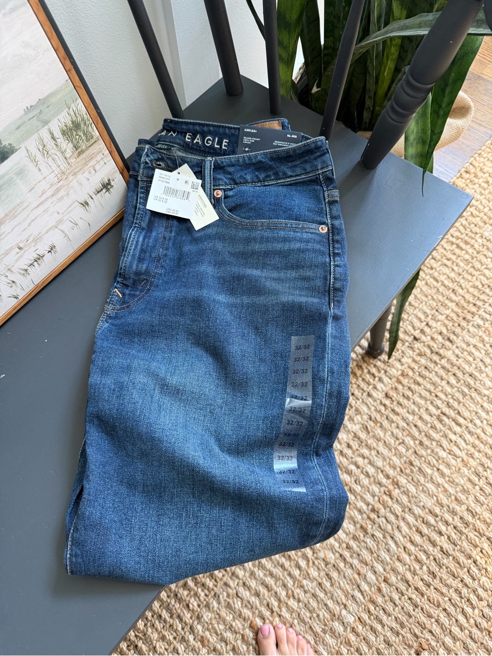 American Eagle Outfitters Men's Deep Blue Slim Jeans